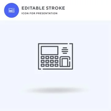 Time Recorder icon vector, filled flat sign, solid pictogram isolated on white Illustrazione stock