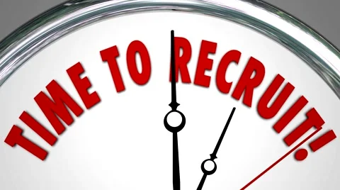 Time to Recruit Clock Hire New Employees Interview for Job Stock Footage 46724202