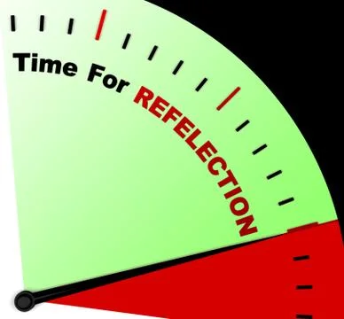 Time for reflection message meaning ponder or reflect Stock Illustration