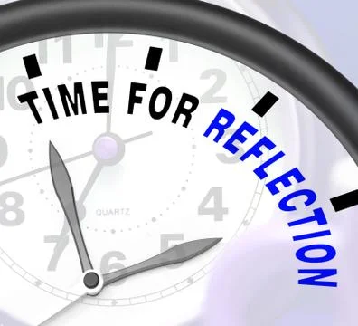 Time for reflection message means ponder or reflect Stock Illustration