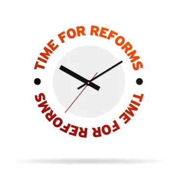 Time for reforms clock Stock Illustration