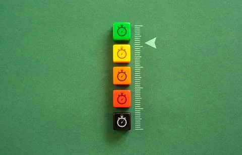 Time Remaining Scale. Concept of high efficiency and productivity of work. Pr Stock Photos