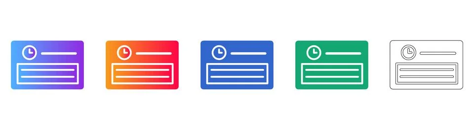 Time Reminder Card Interface Illustration Set Stockillustratie