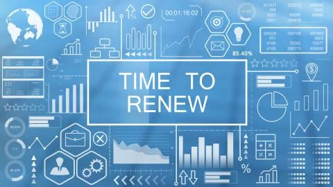 Time to Renew, Animated Typography Stock Illustration