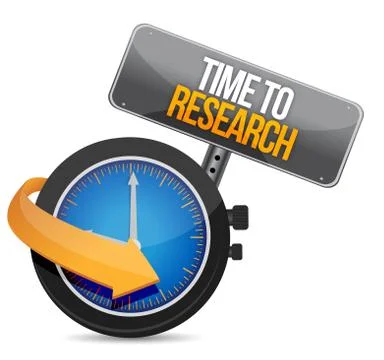 Time for research illustration design over a white background Illustrazione stock
