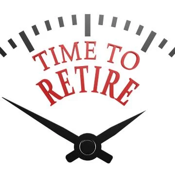 Time to retire clock Stock Illustration