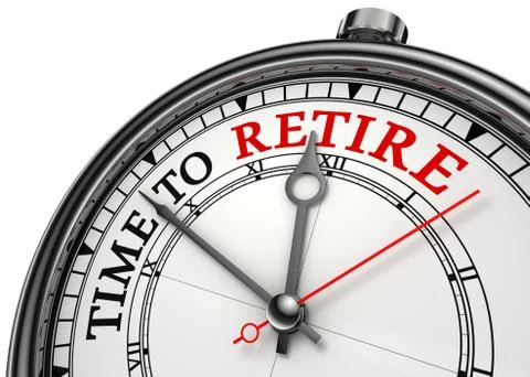 Time to retire concept clock Stock Illustration