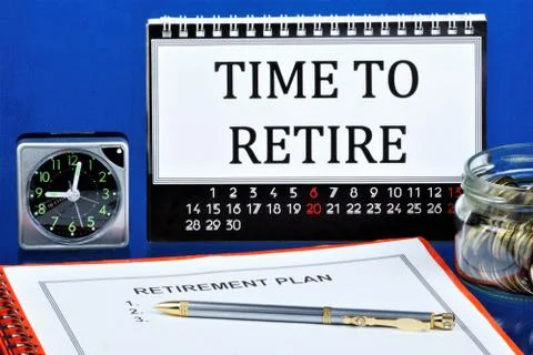 Time to retire. Pension plan-material benefit. Stock Photos