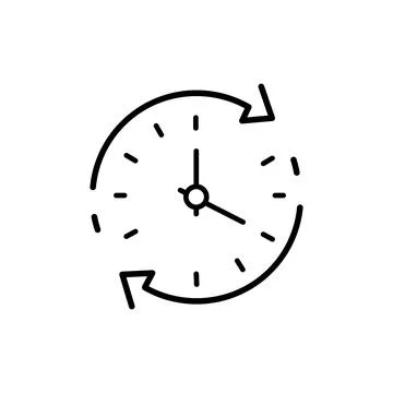 Time in reverse icon. Back and return symbol. Clock sign with arrow. Vector i Stock Illustration