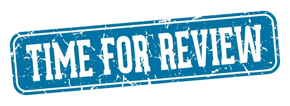 Time for review rectangular sign. time for review stamp Illustrazione stock