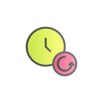 Time, rewind color gradient vector icon Illustrazione stock