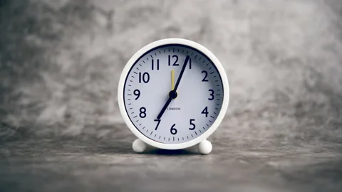 Time rotation of time close-up video white clock concept of time Stock Footage 171973255