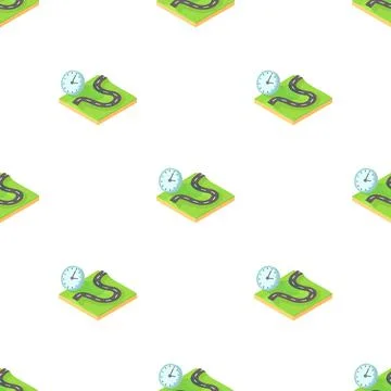 Time of route pattern seamless vector Stock Illustration