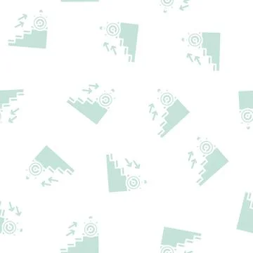 Time for run on stair glyph vector seamless pattern 스톡 일러스트