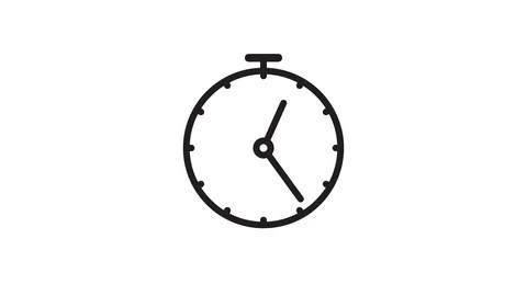 Time run stopwatch icon. Clock with moving arrows counting animation motion g Stock Footage 115107454