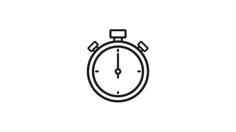 Time run stopwatch icon. Clock with moving arrows counting animation motion g Stock Footage 124241846