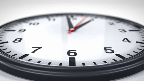 Time is runing fast. Close-up forsSecond-counting hand of Wall Clock Stock Footage 85232480