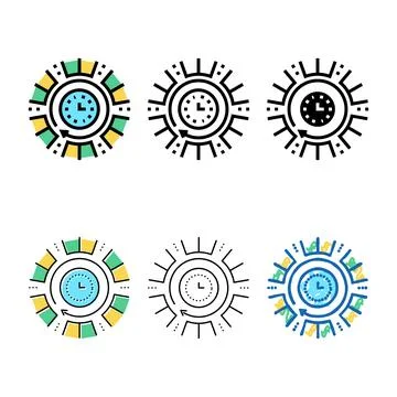 Time running future color variations icon vector イラスト素材