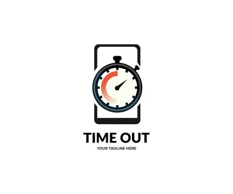 Time is Running Out Clock Deadline Ending Soon logo design. Illustrazione stock