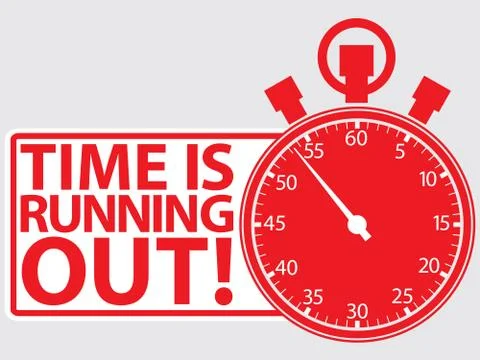 Time is running out  label, vector illustration Stock Illustration