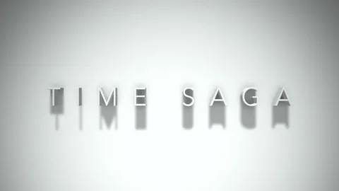 Time saga 3D title animation with shadows on a white background Stock Footage 297386376
