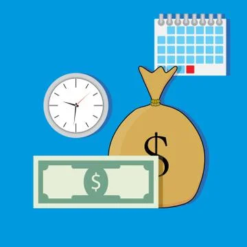 Time salary vector Illustrazione stock
