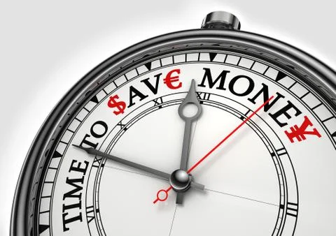 Time to save money concept clock Stock Illustration