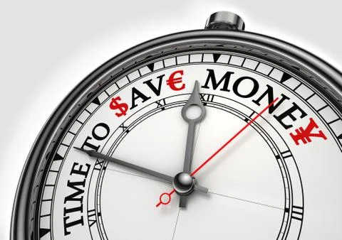 Time to save money concept clock Stock Illustration