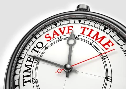 Time to save time concept clock Stock Illustration