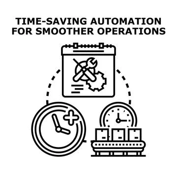 Time saving automation for optimizing business operations and productivity Stockillustratie