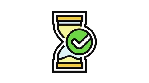 Time saving color icon animation Stock Footage 326115558