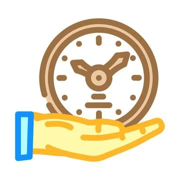 Time saving color icon vector illustration Stock Illustration