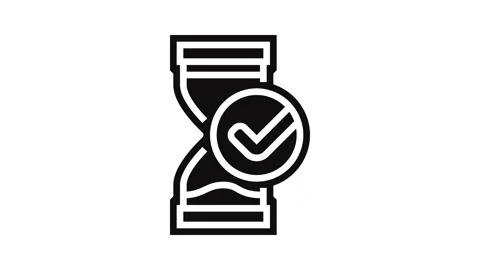 Time saving glyph icon animation Stock Footage 326141514