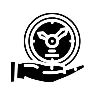 Time saving glyph icon vector illustration Illustrazione stock