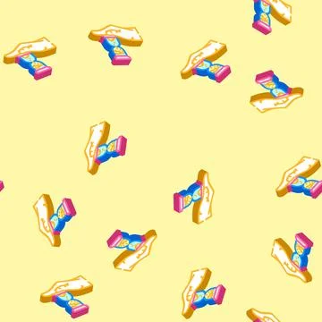 Time saving isometric icon seamless pattern Illustrazione stock