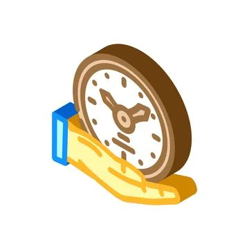 Time saving isometric icon vector illustration Stock Illustration