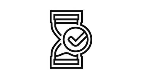 Time saving line icon animation Stock Footage 326122783