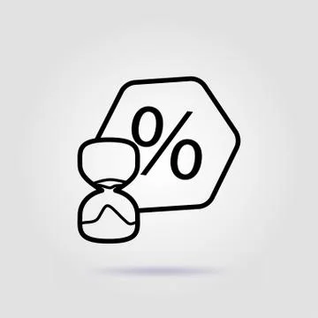 Time saving line icon on gray background with soft shadow Illustration