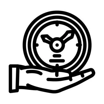 Time saving line icon vector illustration Stock Illustration