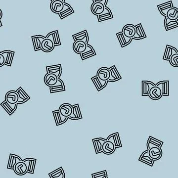 Time saving line seamless pattern Illustrazione stock