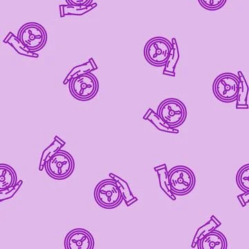 Time saving line vector seamless pattern Stock Illustration