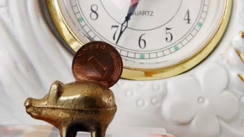 Time for  saving money Stock Photos