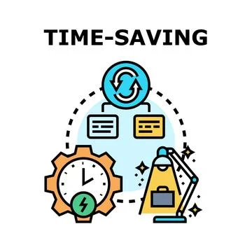 Time saving process enhancing business productivity concept Stock Illustration