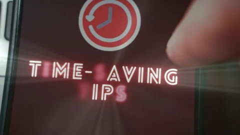 Time-Saving Tips themed graphic presentation generated on smartphone Stock Footage 289091311