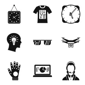 Time schedule icons set, simple style Stock-Illustration