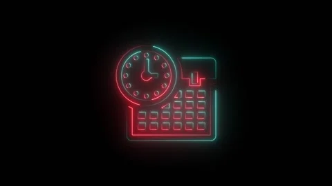 Time schedule red and cyan 스톡 동영상 332788837
