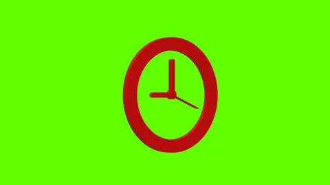Time schedule red set icon 3d illustration rotation Stock Illustration