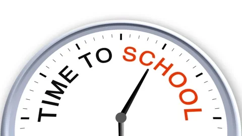 Time to School Word or Text on Clock Moving Fast for Time Concept 動画素材 284237722