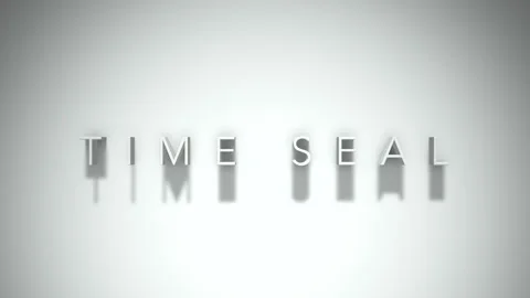 Time seal 3D title animation with shadows on a white background Stock Footage 297386378