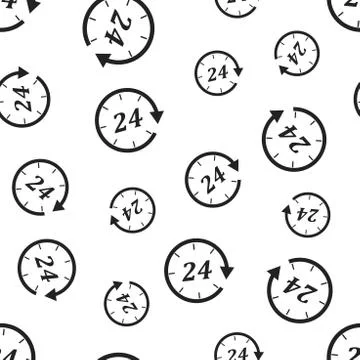Time seamless pattern background. Business flat vector illustration. 24 hours イラスト素材
